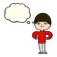 cartoon proud man with thought bubble N15