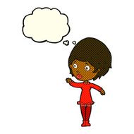 cartoon pretty woman with thought bubble N135