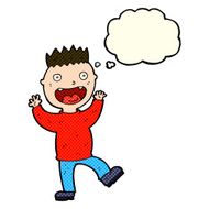 cartoon crazy happy man with thought bubble N5