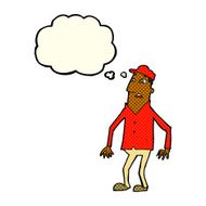 cartoon shocked man with thought bubble N56