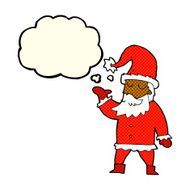 cartoon santa claus with thought bubble N98