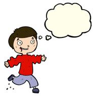 cartoon excited boy with thought bubble N77