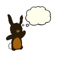 cartoon happy rabbit with thought bubble N6