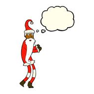 cartoon santa claus with thought bubble N99