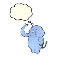 cartoon funny elephant with thought bubble N11
