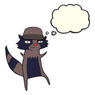 cartoon raccoon with thought bubble N6