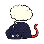 cartoon white mouse with thought bubble N5