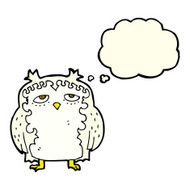 cartoon wise old owl with thought bubble N2