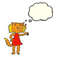 cartoon fox girl with thought bubble N3