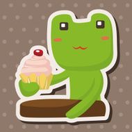 animal frog having afternoon tea theme elements N3