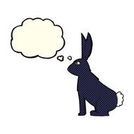 cartoon rabbit with thought bubble N48
