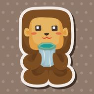 animal monkey having afternoon tea theme elements N6