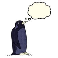 Cartoon Penguin With Thought Bubble N5