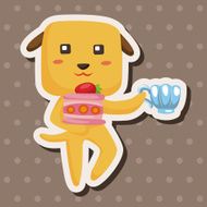 animal dog having afternoon tea theme elements N8