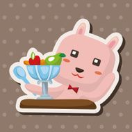 animal rabbit having afternoon tea theme elements N5