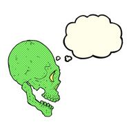 spooky skull illustration with thought bubble N3