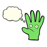 cartoon hand with eyes thought bubble N3