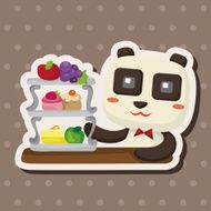 animal panda having afternoon tea theme elements N3