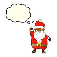 cartoon angry santa claus with thought bubble N9