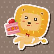 animal lion having afternoon tea theme elements N3