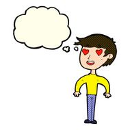 cartoon man in love with thought bubble N5