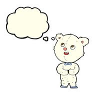 cartoon cute teddy bear with thought bubble N9