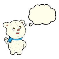 cartoon cute polar bear cub with thought bubble N13