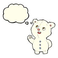 cartoon cute polar bear cub with thought bubble N14
