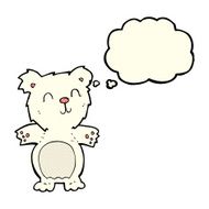 cartoon cute polar bear cub with thought bubble N15