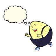 cartoon humpty dumpty egg character with thought bubble N6