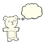 cartoon cute polar bear cub with thought bubble N16