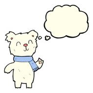 cartoon cute polar bear cub with thought bubble N17
