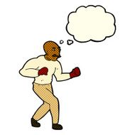 cartoon boxer with thought bubble N3