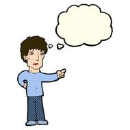 cartoon pointing man with thought bubble N45