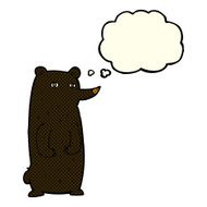 funny cartoon black bear with thought bubble N10