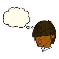 cartoon fashion haircut with thought bubble N6