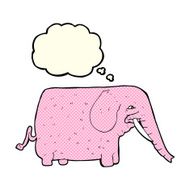 cartoon funny elephant with thought bubble N12