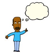 cartoon man issuing stern warning with thought bubble N6