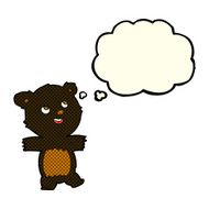 cartoon black bear with thought bubble N33