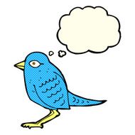 cartoon garden bird with thought bubble N19