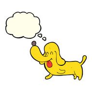 cartoon happy dog with thought bubble N46