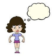 cartoon pretty woman with thought bubble N137