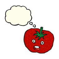cartoon tomato with thought bubble N23