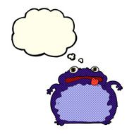 cartoon funny frog with thought bubble N11