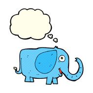 cartoon baby elephant with thought bubble N5