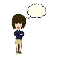 Cartoon Annoyed Woman With Thought Bubble N93