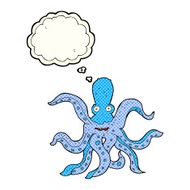 cartoon giant octopus with thought bubble N6