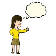 cartoon woman explaining with thought bubble N26