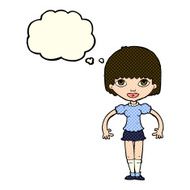 cartoon girl with thought bubble N10