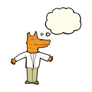 cartoon wolf with thought bubble N9